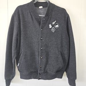 Very Rare American Apparel F499 Adventure Time Gray Varsity Jacket with Patches